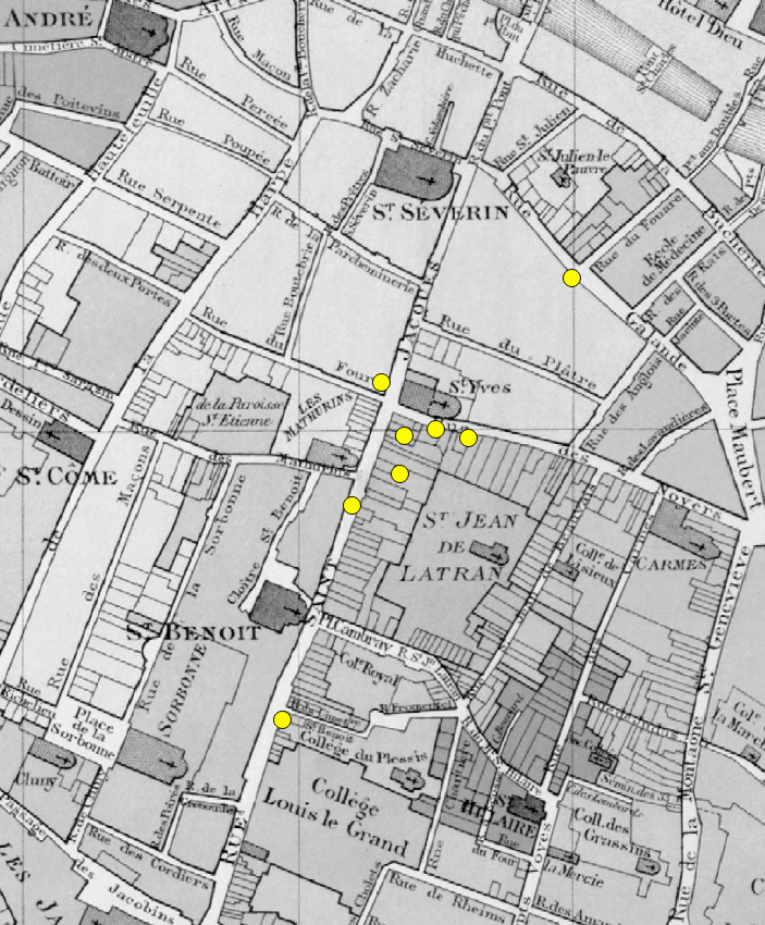 results of a year-mode search for 1740 zoomed to Rue Saint-Jacques in artists in Paris