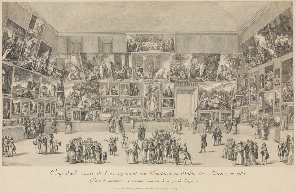 Fig. 4. Pietro Antonio Martini, View of the Salon at the Louvre in 1785, etching, 276 x 486 mm. A. Hyatt Mayor Purchase Fund, Marjorie Phelps Starr Bequest, 2009, Metropolitan Museum of Art, New York. © Image courtesy of www.metmuseum.org.