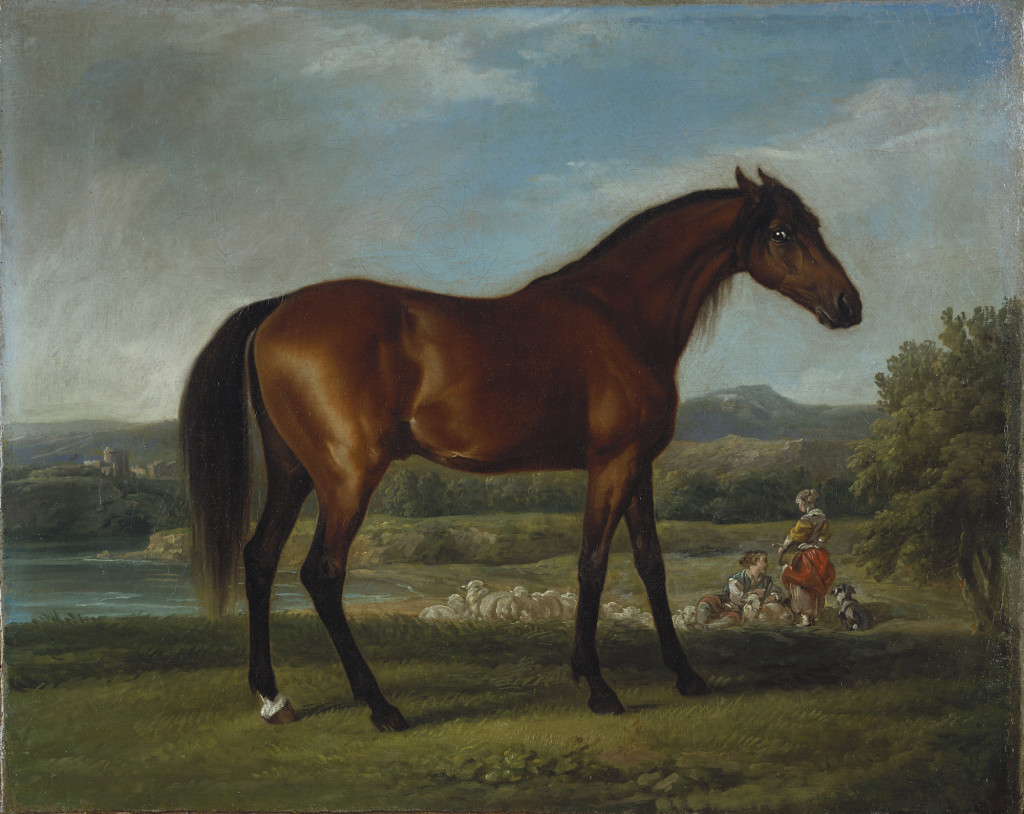 Fig. 1. George Stubbs with later additions by Claude-Joseph Vernet and François Boucher, Hollyhock, oil on canvas, c.1765–1770. The Royal Collections Trust. Image: Royal Collections Trust / © Her Majesty Queen Elizabeth II 2015