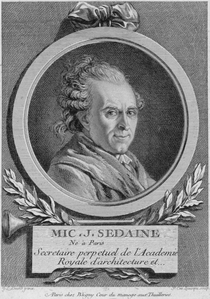 Fig. 2. Pierre-Charles Levesque (after Jacques-Louis David), Michel-Jean Sedaine, 1772. Engraving, 21.4 x 18.9 cm. École nationale supérieure des Beaux-Arts, Paris. Image source: Wikimedia Commons.