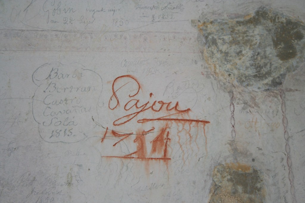Fig. 6. Augustin Pajou’s signature from 1754 on the wall in Hadrian’s Villa, Tivoli. Photo by the author.