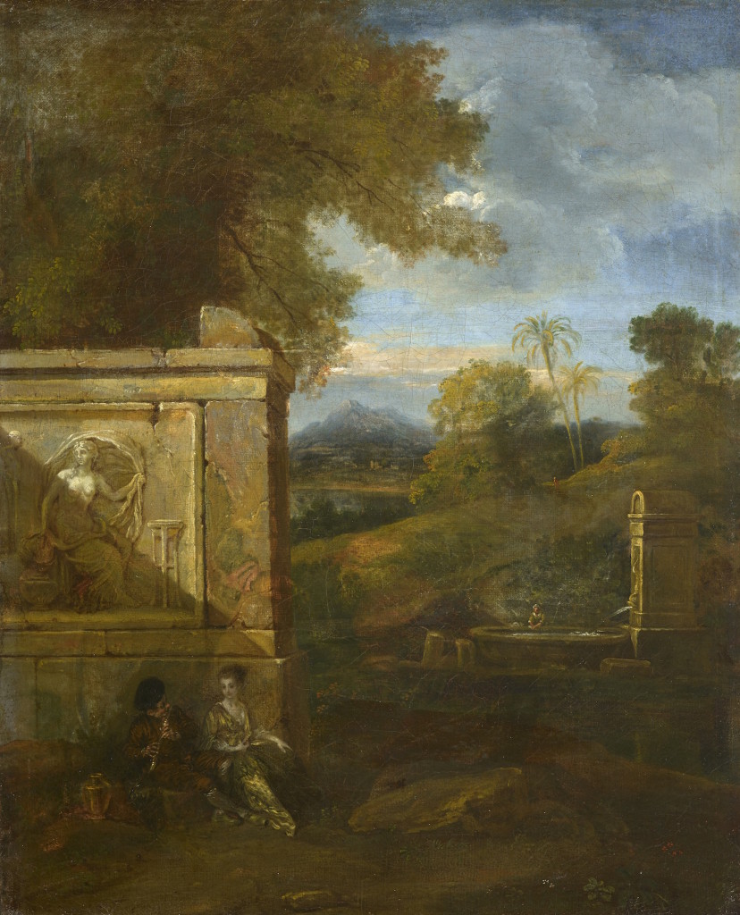 Fig. 10. Jean Millet II with additions by Antoine Watteau, The Flutist, oil on panel, c. 1716. Musée des Beaux-Arts, Grenoble. Image: © Musée de Grenoble.